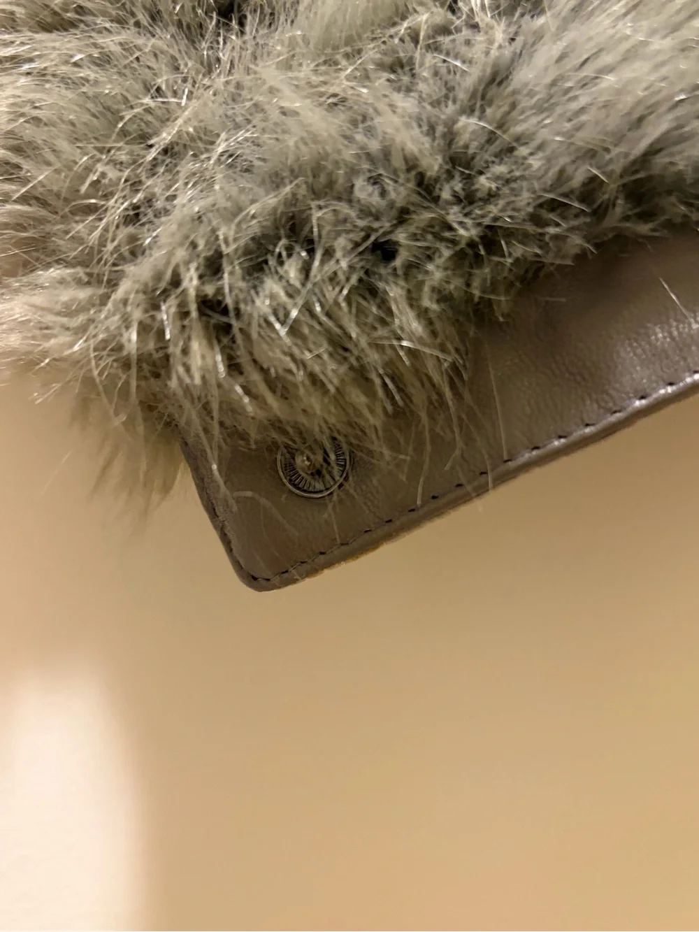 Banana Republic Gray Faux Fur wrap